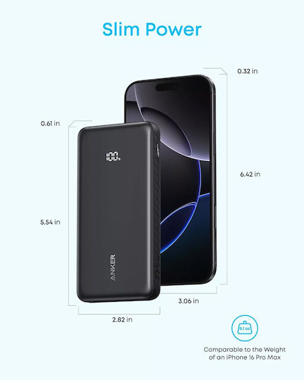 Anker Zolo Power Bank 10000mAh 22.5W with USB-A Port and USB-C Port White view 4