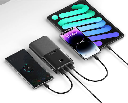 Forcell F-Energy P20k1 Power Bank 20000mAh 20W with 2 USB-A Ports and USB-C Port Power Delivery / Quick Charge 3.0 Black view 4