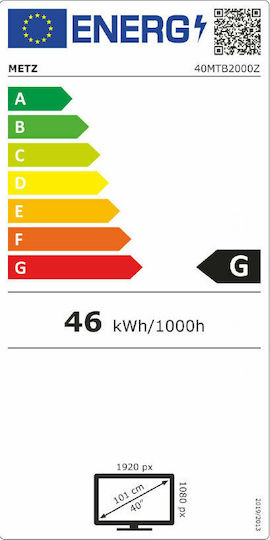 Metz Television 40" Full HD LED 40MTB2000Z (2020) view 3