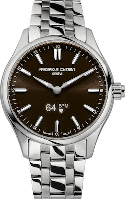 Frederique Constant Gents Vitality 42mm Waterproof Smartwatch with Heart Rate Monitor (Silver Stainless Steel Bracelet) view 1