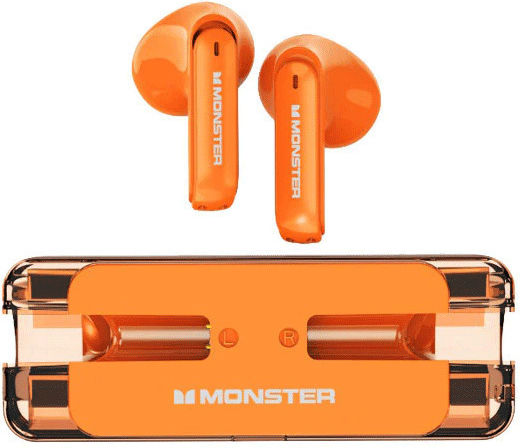 Monster XKT08 Earbud Bluetooth Handsfree Earphones with Charging Case Orange view 2