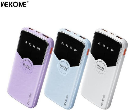 WK WP-43 Power Bank 10000mAh 22.5W with 2 USB-A Ports and USB-C Port Power Delivery Purple view 3