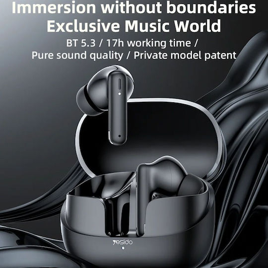 Yesido TWS26 In-ear Bluetooth Handsfree Earphones with Charging Case Black view 3