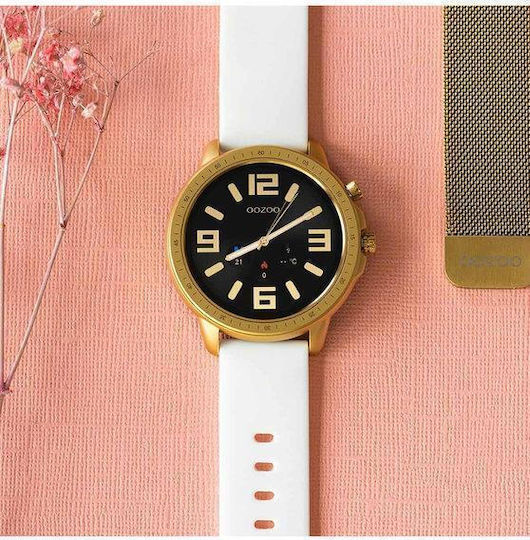 Oozoo Q00316 45mm Smartwatch with Heart Rate Monitor (Gold / White) view 5