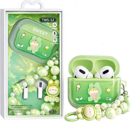 TWS52 Sweet Edition In-ear Bluetooth Handsfree Earphones with Charging Case Green