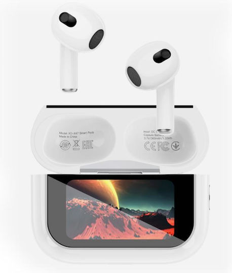 XO X47 Earbud Bluetooth Handsfree Earphones with Sweat Resistance and Charging Case White view 5