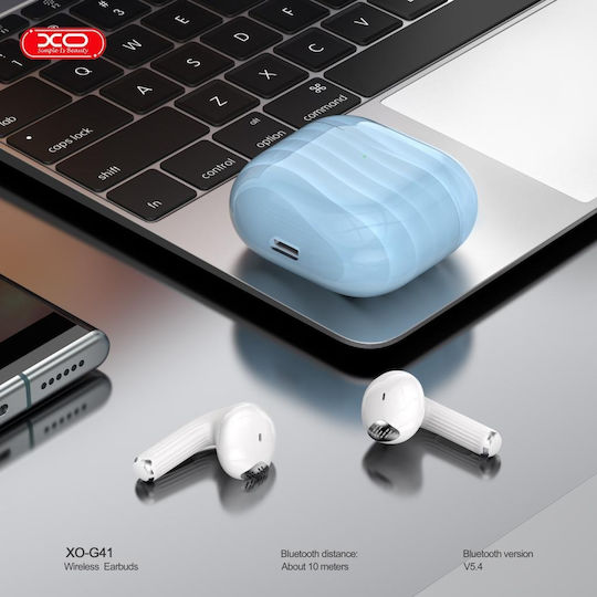 XO G41 Earbud Bluetooth Handsfree Earphones with Sweat Resistance and Charging Case Blue view 3