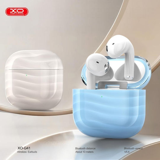 XO G41 Earbud Bluetooth Handsfree Earphones with Sweat Resistance and Charging Case Blue view 5