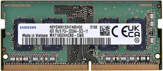 Samsung DDR4 with Module 1x4GB and Speed 3200 for Laptop M471A5244CB0-CWE
