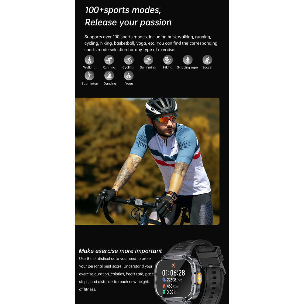 Microwear NX23 Smartwatch with Heart Rate Monitor (Orange) vue 6