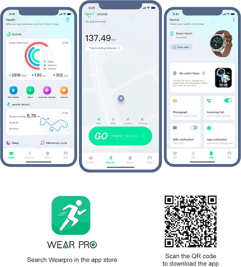 DT5 Smartwatch with Heart Rate Monitor (Khaki) view 8