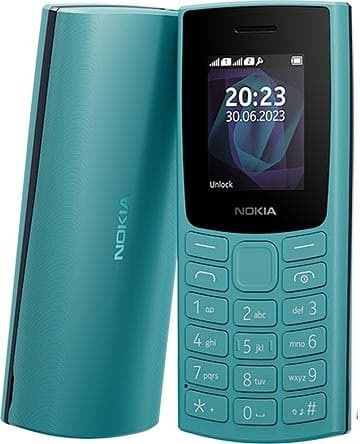 Nokia 105 4G Dual SIM Mobile with Buttons (Greek Menu) Cyan view 2