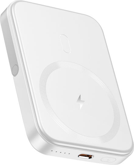Akashi ALTPBMAG5STW MagSafe Power Bank 5000mAh 20W with USB-C Port Power Delivery White view 4