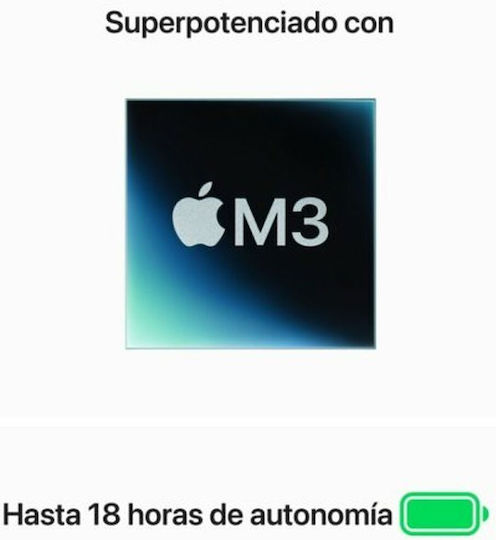 Apple MacBook Air 13" (2024) 13.6" Retina Display (M3-8-core/8GB/512GB SSD) Space Gray (ES Keyboard) vue 5