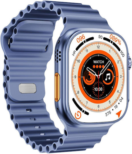 Ws-e9 Ultra 2.2 Inch Ip67 Waterproof Ocean Silicone Band Smart Watch Support Heart Rate Nfc Blue view 3