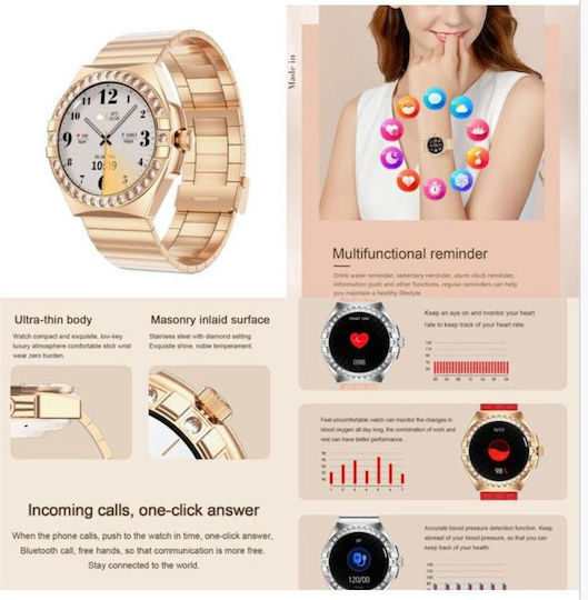 LG76 Mini Smartwatch (Gold) view 2