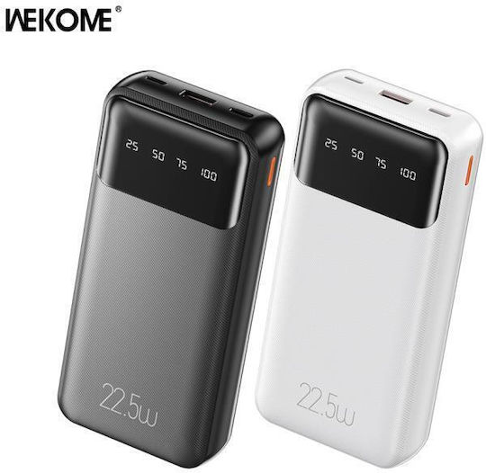 WK WP-64 Power Bank 20000mAh 22.5W with USB-A Port and USB-C Port Power Delivery White view 5