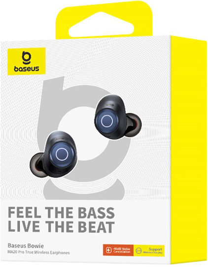 Baseus MA20 Pro In-ear Bluetooth Handsfree Earphones with Sweat Resistance and Charging Case Black view 3