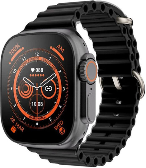 DR-88 45mm Smartwatch with Heart Rate Monitor (Black)