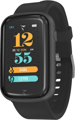 Techmade Steps Smartwatch with Heart Rate Monitor (Black) view 2