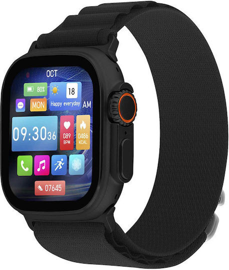 Lee Cooper Square Edge Plus Waterproof Smartwatch with Heart Rate Monitor (Black) view 2
