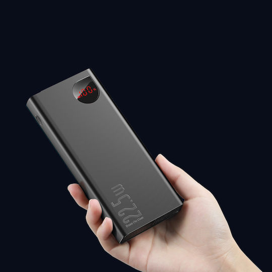 Baseus Adaman Power Bank 20000mAh 22.5W with 2 USB-A Ports and USB-C Port Power Delivery / Quick Charge 3.0 Black view 3