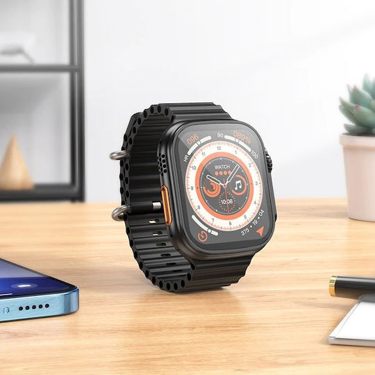Hoco Y12 Ultra Smartwatch with Heart Rate Monitor (Black) vue 6