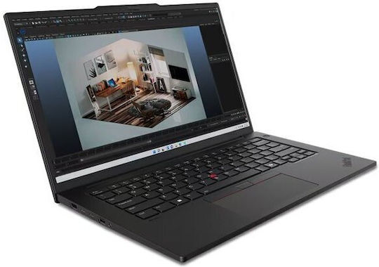 Lenovo ThinkPad P14s G5 14.5" IPS (Ultra 7-165H/64GB/2TB SSD/RTX 500 Ada/W11 Pro) (GR Keyboard) Ansicht 3