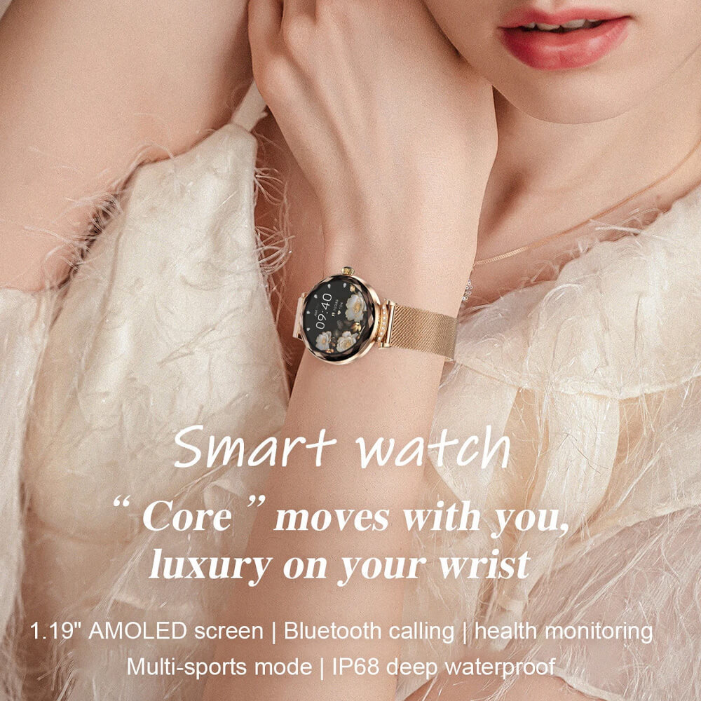 Microwear NX7 Pro Stainless Steel 38mm Smartwatch with Heart Rate Monitor (Silver Steel) view 3