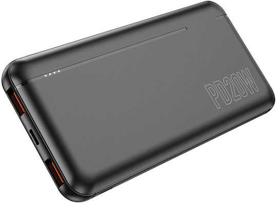 Lamtech Power Bank 10000mAh 22.5W with 2 USB-A Ports and USB-C Port Power Delivery / Quick Charge 3.0 Black vue 2