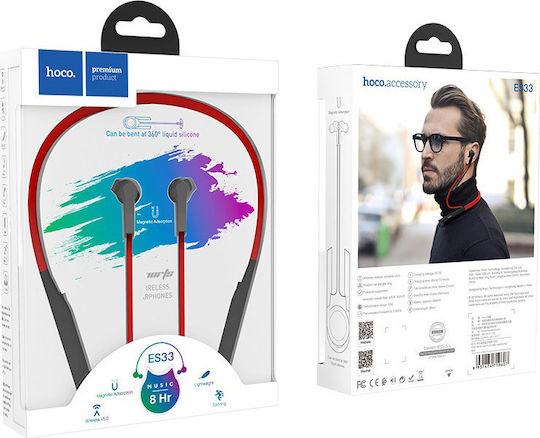 Hoco ES33 Mirth In-ear Bluetooth Handsfree Earphones with Sweat Resistance Red view 2