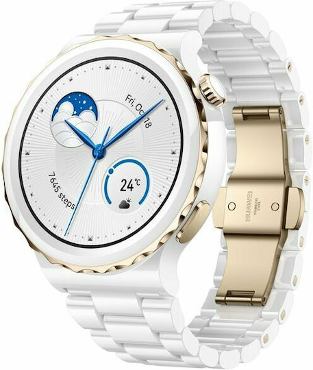 Huawei Watch GT 3 Pro Ceramic 43mm Waterproof with Heart Rate Monitor (Ceramic White) view 2