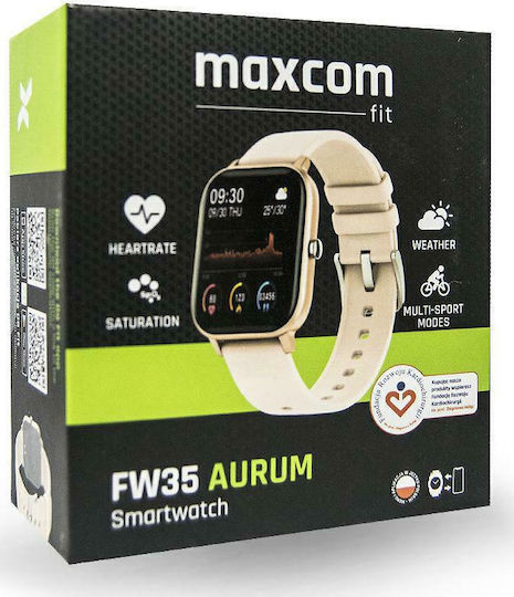MaxCom FW35 Aurum Smartwatch with Heart Rate Monitor (Gold) vue 9