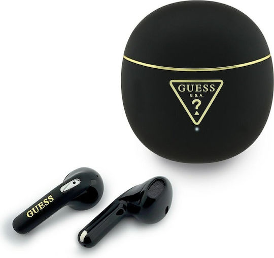 Guess Gold Line Triangle Earbud Bluetooth Handsfree Earphones with Sweat Resistance and Charging Case Gold view 1