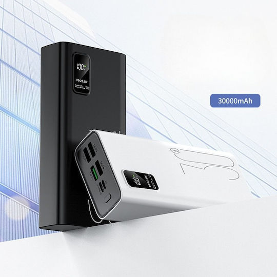 ET-Q8 Power Bank 30000mAh 22.5W with 4 USB-A Ports and USB-C Port Power Delivery White view 4