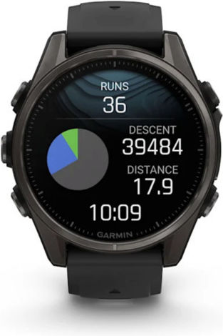 Garmin Fenix 8 Titanium 43mm Waterproof Smartwatch with Heart Rate Monitor (Sapphire, Carbon Grey Dlc Titanium With Black/pebble Grey Silicone Band) view 5