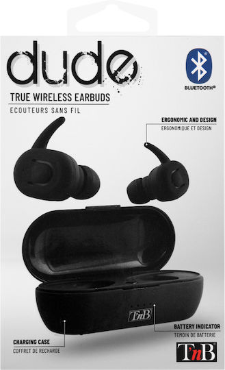 T'nB Dude In-ear Bluetooth Handsfree Earphones with Charging Case Black view 4