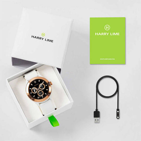 Harry Lime Aluminium 44mm Smartwatch with Heart Rate Monitor (Rose Gold / White Silicone) vue 6