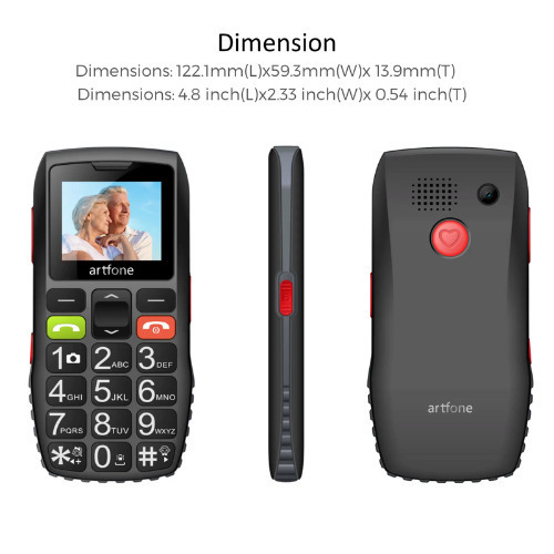 Artfone C1 Dual SIM Mobile Phone with Buttons (English Menu) Black Ansicht 5
