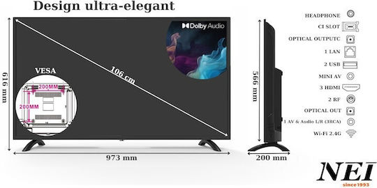 Nei Smart Television 42" Full HD LED 42NE5900H (2024) view 6