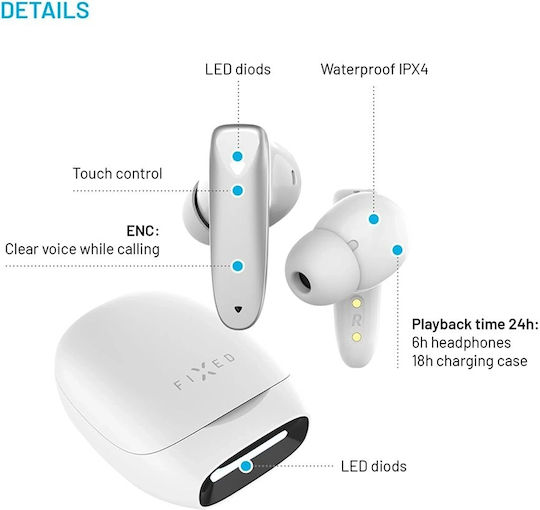 Fixed Game Pods In-ear Bluetooth Handsfree Earphones with Sweat Resistance and Charging Case White view 4