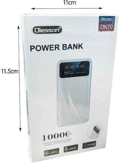 Olesson DK70 Power Bank 10000mAh with USB-A Port and USB-C Port Light Blue Ansicht 2