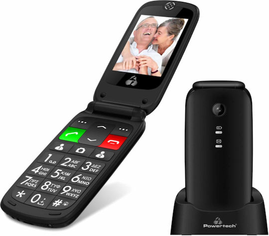 Powertech Sentry IV Dual SIM Mobile with Large Buttons (Greek Menu) Black view 1