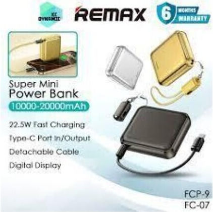 Remax FCP-9 Power Bank 10000mAh 22.5W with USB-C Port Power Delivery Silver view 2