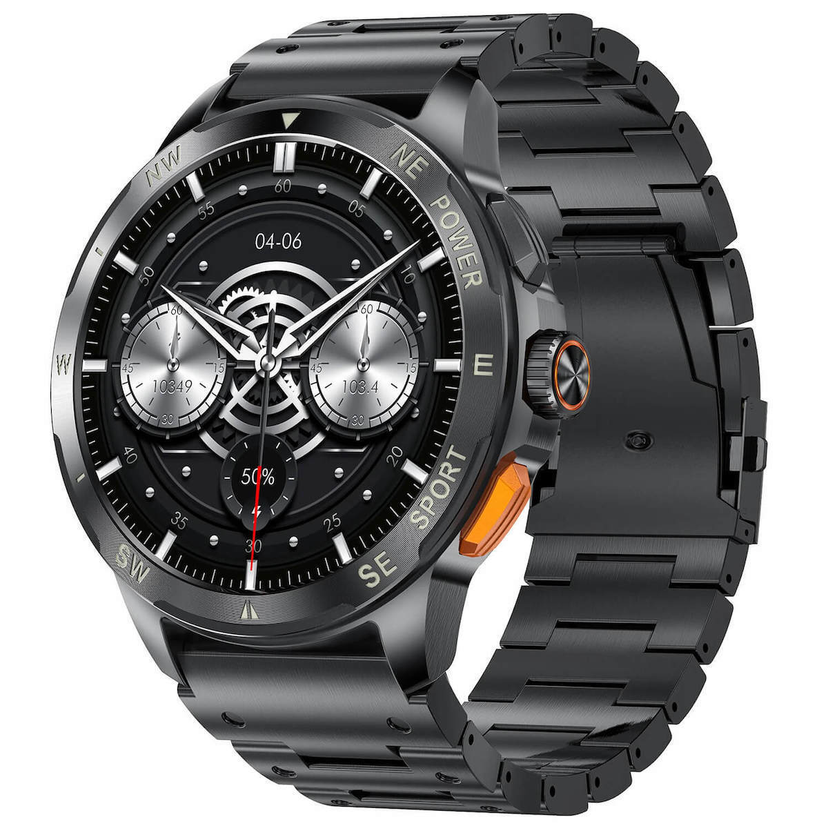 AK77 Smartwatch with Heart Rate Monitor (Black)