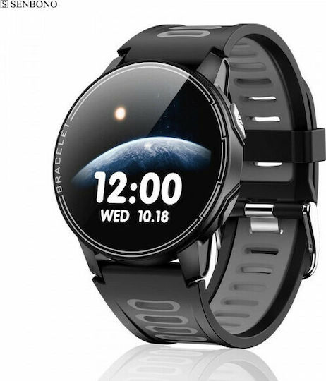 Senbono S20 Smartwatch with Heart Rate Monitor (Black)