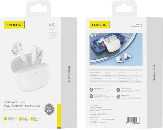 Foneng BL152 In-ear Bluetooth Handsfree Earphones with Charging Case White view 4