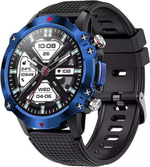 Nubi KR10 48mm Smartwatch with Heart Rate Monitor (Blue) view 3