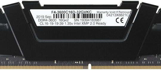 G.Skill Ripjaws V DDR4 32GB RAM with 2x16GB Modules and Speed 3600 for Desktop F4-3600C16D-32GVKC view 5