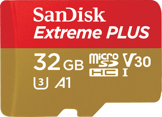 Sandisk Extreme Plus microSDHC 32GB U3 V30 A1 UHS-I 95MB/s With Adapter view 3